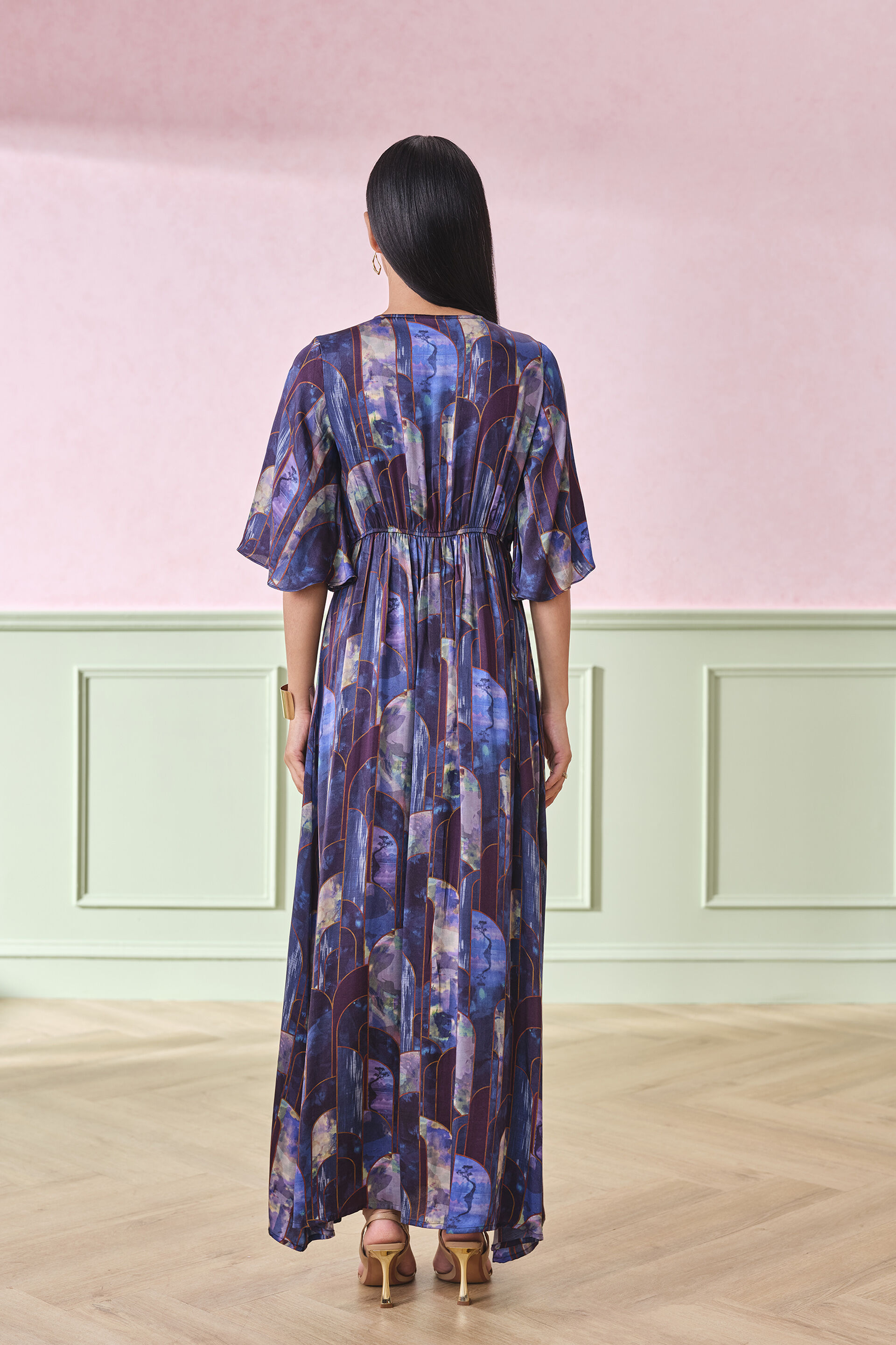 Bluebell Glory Viscose Maxi Dress, Blue, image 6